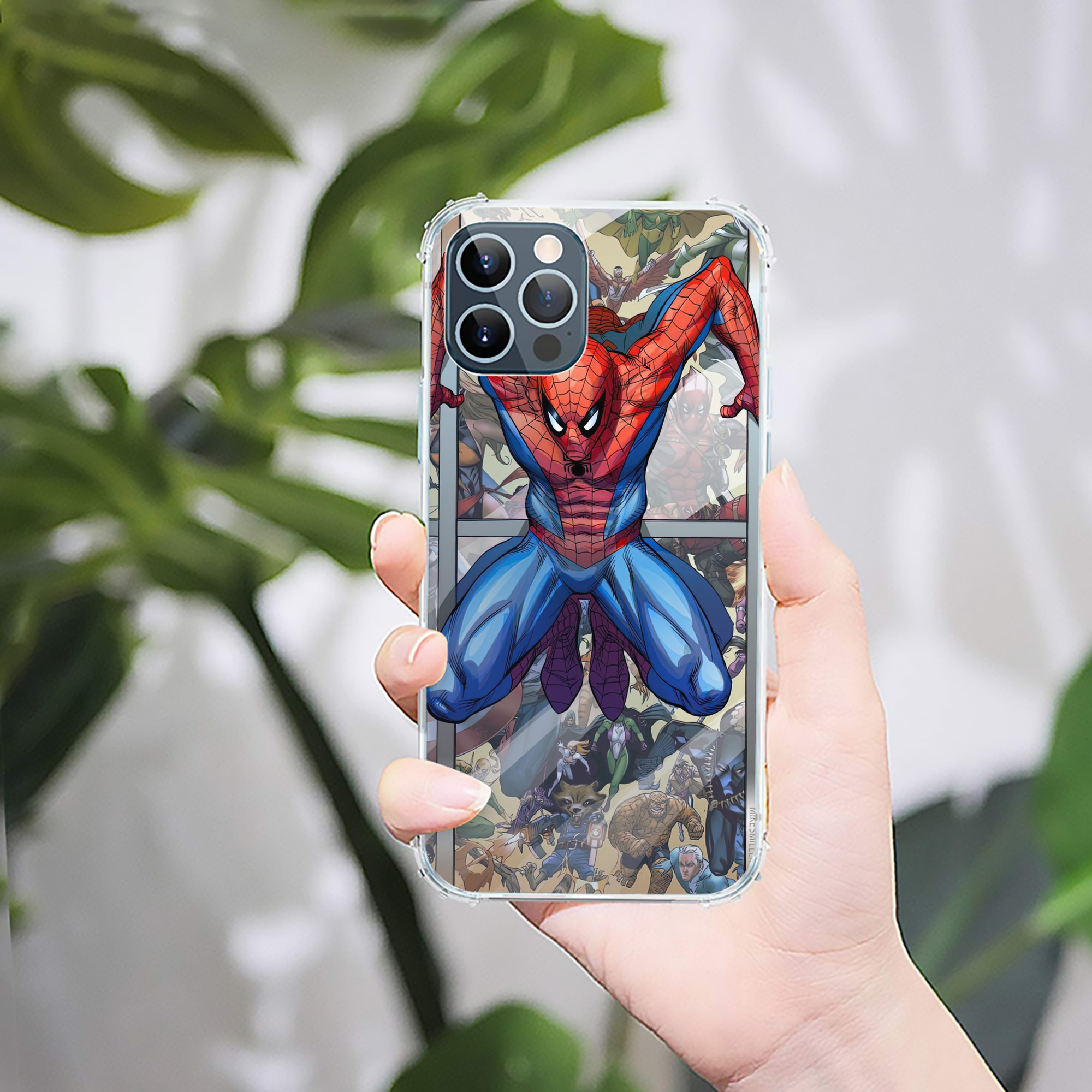 （画像用） Spider Man スパイダーマン 【iPhone 12シリーズ対応】透明スマホケース（クリアソフトケース）